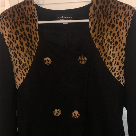 Vintage Chad Stevens leopard black blazer top The Nanny Costume Halloween - Picture 4 of 5